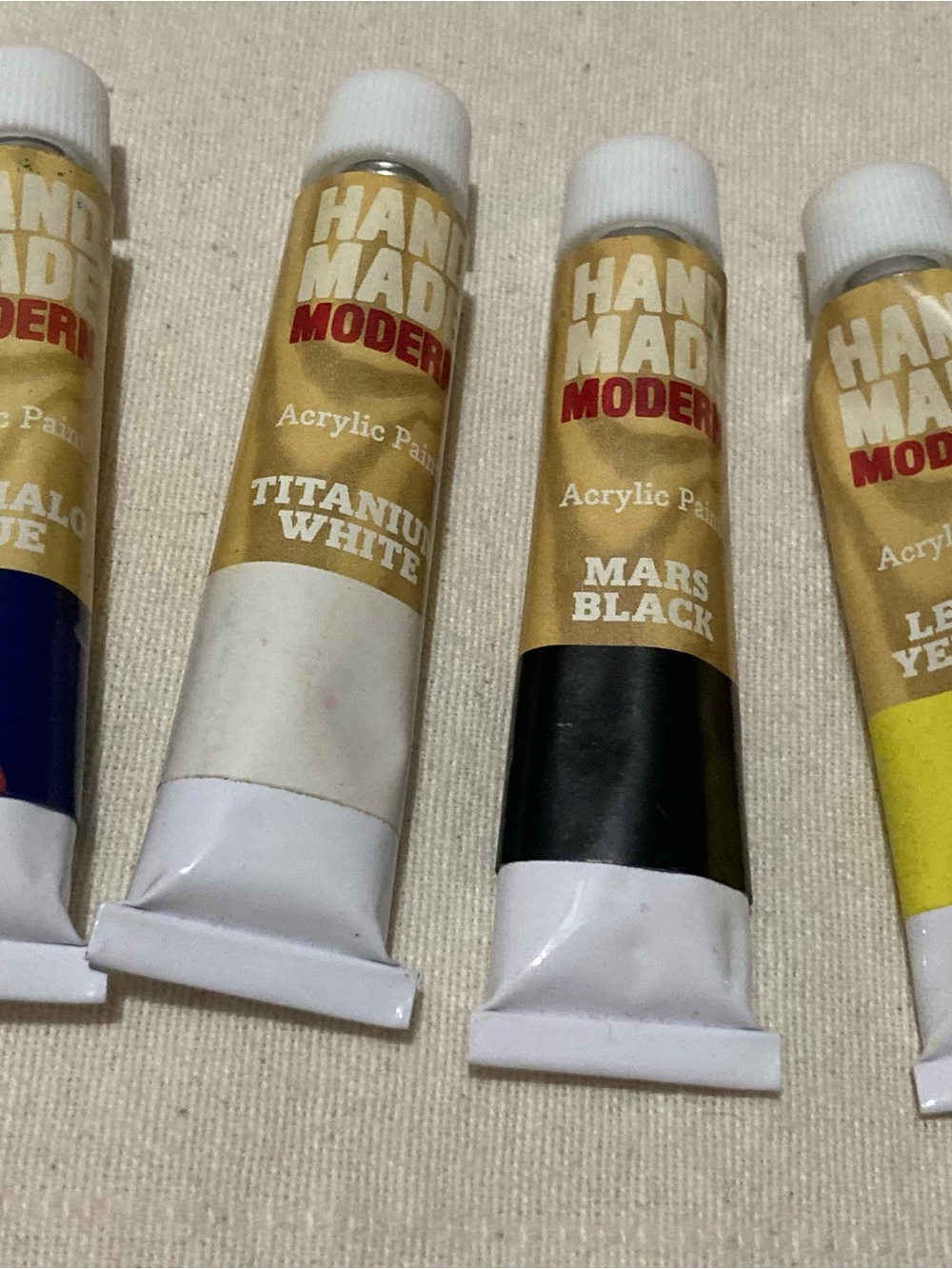 Acrylic Paint Tubes - Titanium White & Mars Black lot of 6